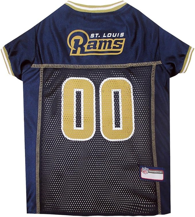 NFL Los Angeles Rams Dog Jersey, Size: X-Small. Best Football Jersey Costume for Dogs & Cats. Licensed Jersey Shirt