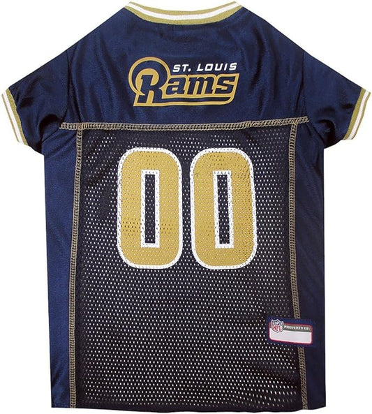 NFL Los Angeles Rams Dog Jersey, Size: Small. Best Football Jersey Costume for Dogs & Cats. Licensed Jersey Shirt