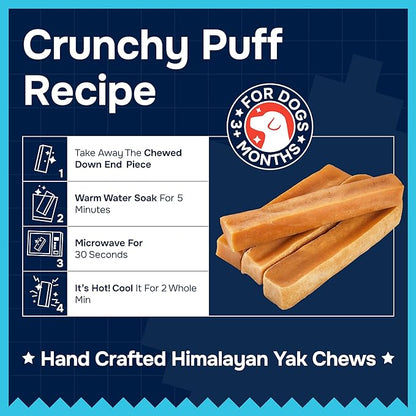 100% Natural Yak Cheese Himalayan Doe Yak Chews for Small, Medium & Lag Chews for All Breeds - Lactose Frerge Dogs - Dental Cleaning Dog Chews for Aggressive Chewers - Long Lasting Odor & Gluten Free