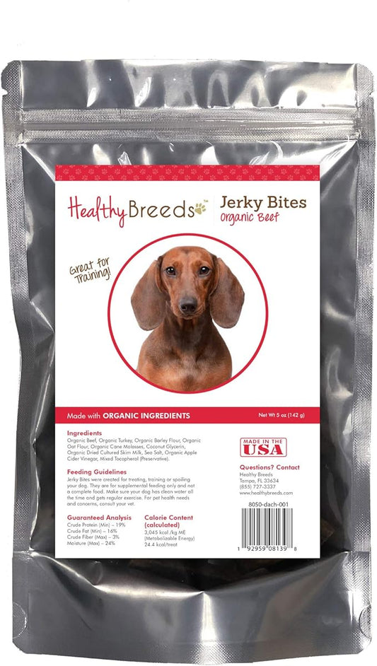 Healthy Breeds Dachshund Jerky Bites Beef Recipe Dog Treats 5 oz