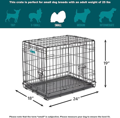 MidWest Homes for Pets Newly Enhanced Double Door iCrate Dog Crate, Includes Leak-Proof Pan, Floor Protecting Feet, Divider Panel & New Patented Features