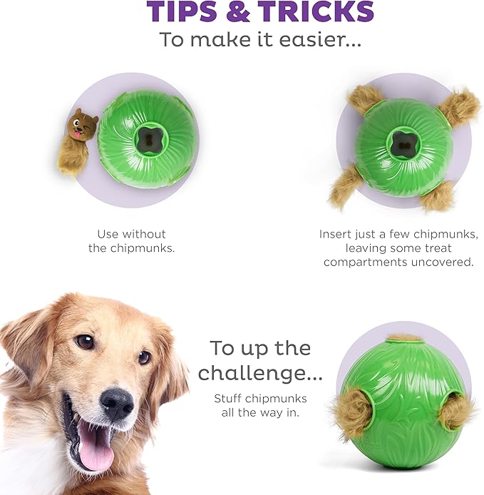 Outward Hound Nina Ottosson Dog Snuffle N' Treat Ball Interactive Treat Ball Dog Puzzle Dog Enrichment Dog Toy, Level 2 Intermediate, Green, Large