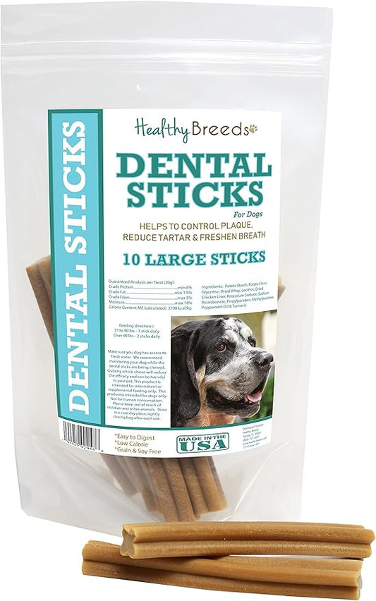 Healthy Breeds Bluetick Coonhound Dental Sticks Large 10 Count