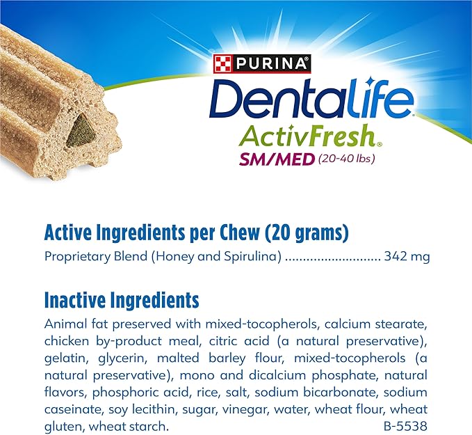 Purina DentaLife ActivFresh Chicken Flavor Small/Medium Breed Adult Dog Dental Chews - 21 ct. Pouch