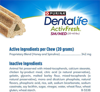 Purina DentaLife ActivFresh Chicken Flavor Small/Medium Breed Adult Dog Dental Chews - 21 ct. Pouch