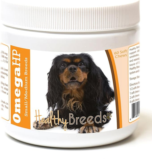 Healthy Breeds English Toy Spaniel Omega HP Fatty Acid Skin and Coat Support Soft Chews 60 Count
