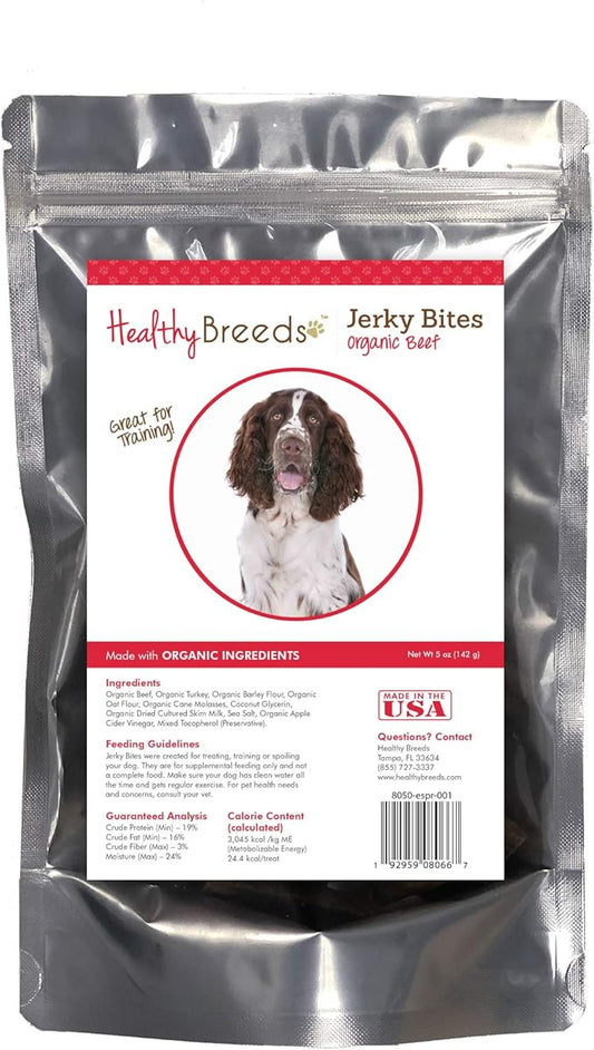 Healthy Breeds English Springer Spaniel Jerky Bites Beef Recipe Dog Treats 5 oz