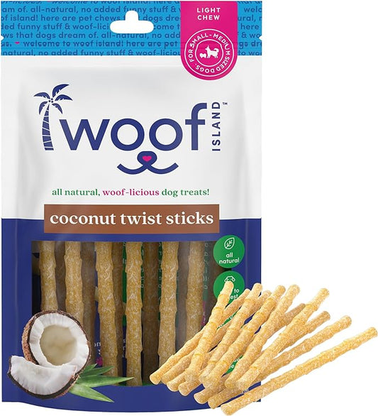 Coconut Dog Chews - Premium, All Natural Coconut Dog Treats - Healthy Puppy Treats & Vitamin Rich Rawhide Free Dog Chews - (Original)
