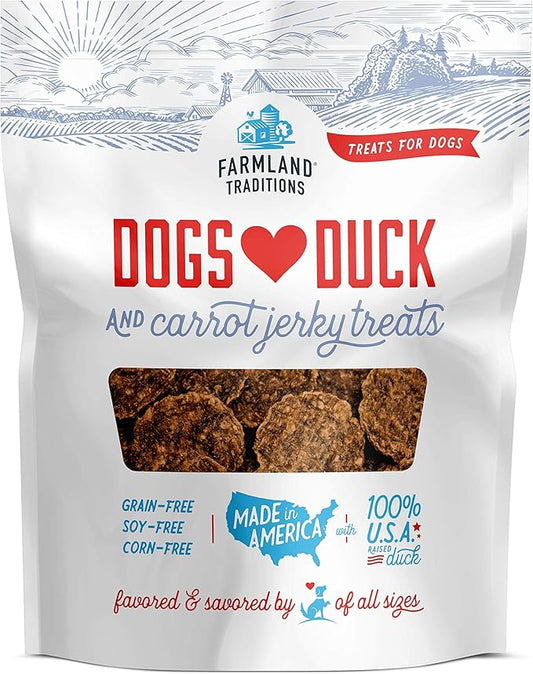 Farmland Traditions Filler Free Dogs Love Duck & Carrot Premium Jerky Treats. (13.5 oz)