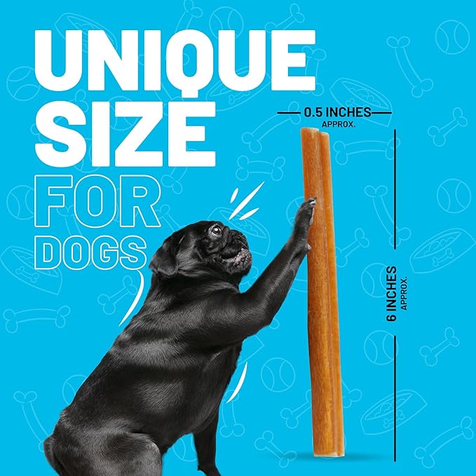 Sitka Farms Bully Sticks for Dogs 6 inch 40 Count - Bully Sticks Long Lasting Natural Chew Treats for Dogs - Fully Digestible Treats to Keep Your Puppies, Small and Medium Dogs Busy