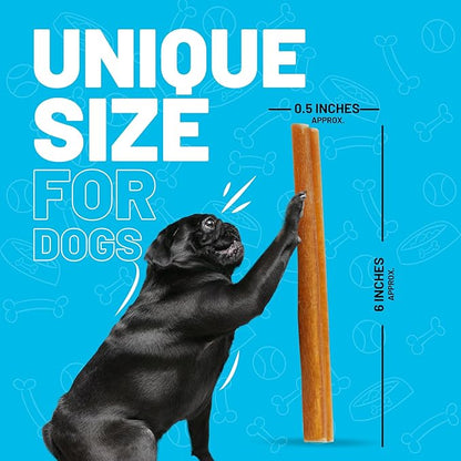 Sitka Farms Bully Sticks for Dogs 6 inch 40 Count - Bully Sticks Long Lasting Natural Chew Treats for Dogs - Fully Digestible Treats to Keep Your Puppies, Small and Medium Dogs Busy