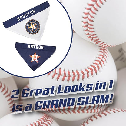 Pets First AST-3217-S-M MLB Dog Bandana - Houston Astros Reversible Pet Bandana, Small/Medium, MLB Team Color
