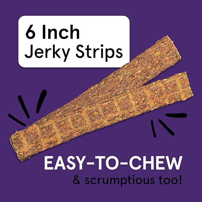 Real Meat Lamb & Liver Jerky Dog Treats - 8 Air-Dried Strips of Jerky Treats for Dogs - Grain-Free Jerky Treats Dog Snacks Made up of 95% Human-Grade Free-Range Lamb - All-Natural Dog Jerky Strips