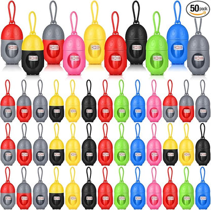 Zhehao 50 Pcs Dog Poop Trash Bag Holder Dispenser Dog Poop Waste Bag Holder Plastic Dog Waste Bag for Leash with Hook and Leak Proof PET Waste Bags for Walking Hiking Camping (Penguin)