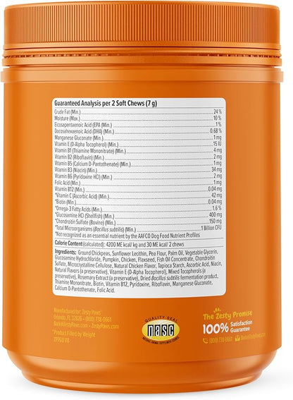 Zesty Paws Multivitamin Treats for Dogs - Glucosamine Chondroitin for Joint Support + Digestive Enzymes & Probiotics - Grain Free Dog Vitamin for Skin & Coat + Immune Health - 250 Count