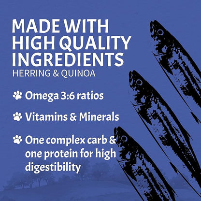 Canine Caviar Wild Ocean Dog Food – Limited Ingredient Alkaline Holistic Dog Food – All Life Stages – Gluten Free, Ultra-Premium Dog Food – Healthy Skin & Coat – Herring & Quinoa – 4.4 lbs