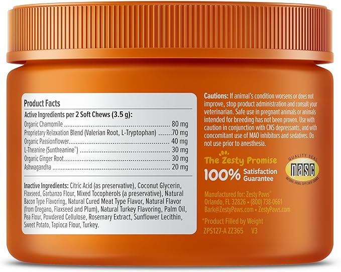 Zesty Paws Dog Allergy Relief - Anti Itch Supplement - Omega 3 Probiotics for Dogs - Digestive Health - Soft Chews for Skin & Seasonal Allergies - with Epicor Pets - Puppy - Lamb - 90 count