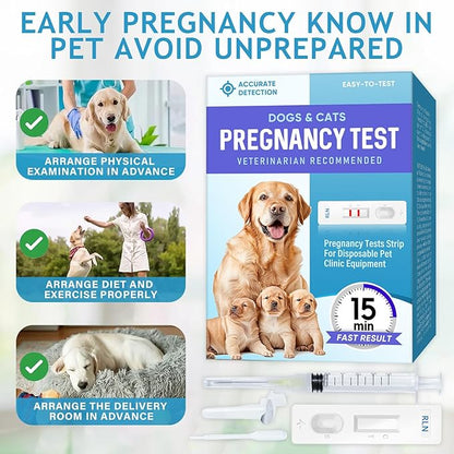 Dog Pregnancy Test Kit at Home, White, Fast and Accurate Detection, Pregnancy Tests Strip for Dog Disposable Pet Clinic Equipment, Simple Operation for Early Pregnancy Detection Yourself at Home