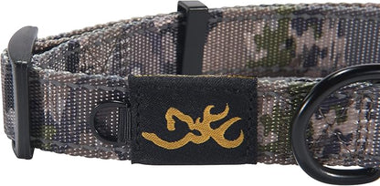 Browning Classic Preformance Webbing Pet Collar, Fully Adjustable, Available in Solid Colors and Camo Patterns, Ovix Camo, Medium