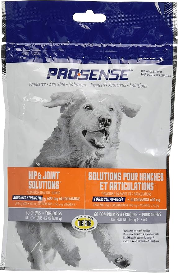 ProSense Hip and Joint Solutions 60 Count, for Dogs, Advanced Strength Glucosamine Chews