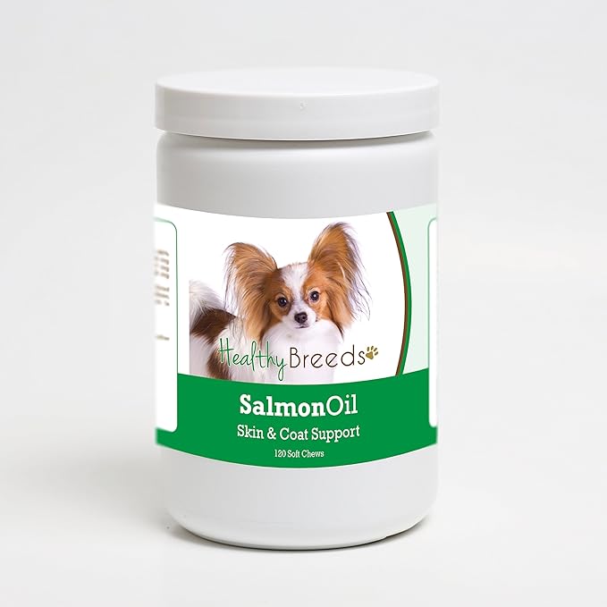 Healthy Breeds Papillon Salmon Oil Soft Chews 120 Count