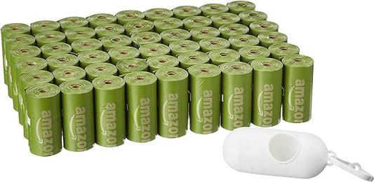 Amazon Basics Dog Poop Bags With Dispenser and Leash Clip, Brazilian Mango Scented, 810 Count, 54 Pack of 15, 13 Inch x 9 Inch