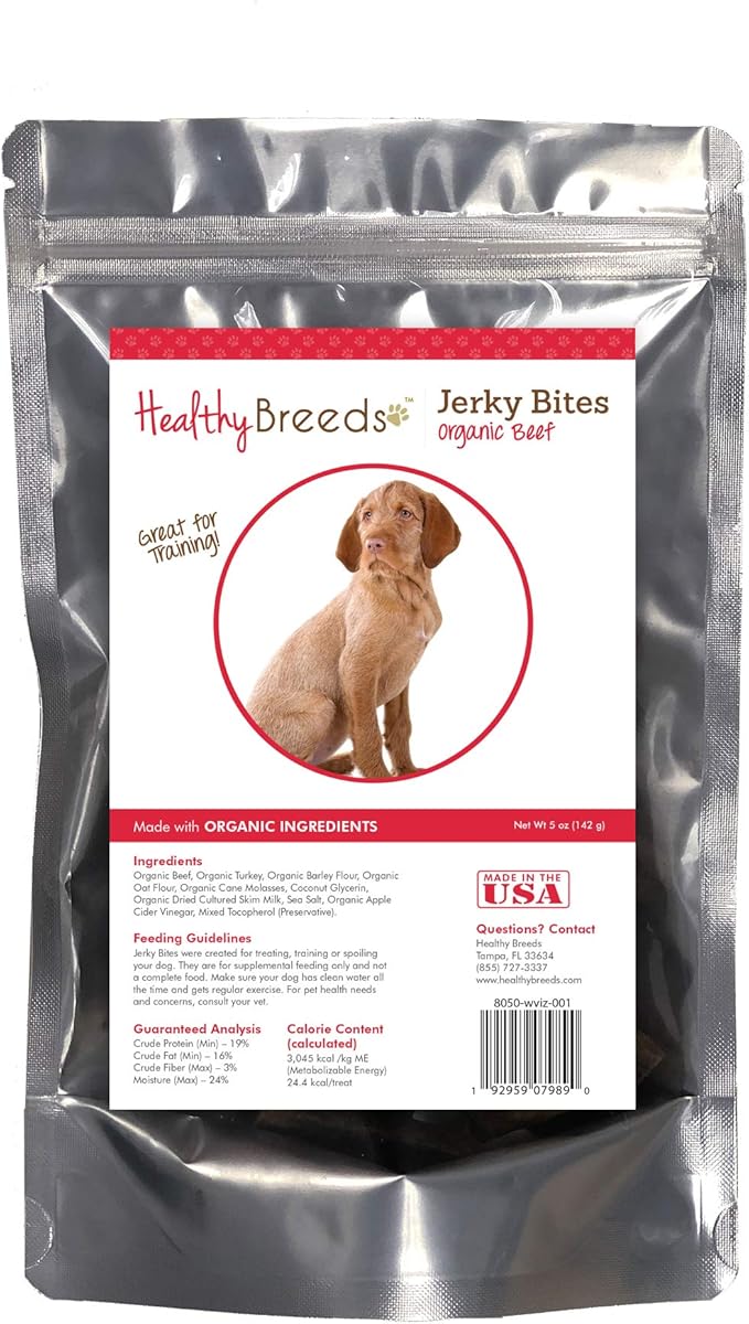 Healthy Breeds Wirehaired Vizsla Jerky Bites Beef Recipe Dog Treats 5 oz