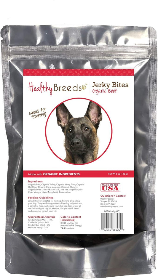 Healthy Breeds Belgian Malinois Jerky Bites Beef Recipe Dog Treats 5 oz