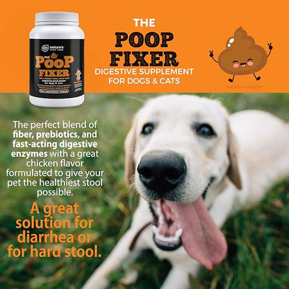 Poop Fixer Digestion Aid for Dogs. Fiber, Prebiotic & Active Enzymes to Relieve Gas and other Digestive Issues and Optimize Stool. 13.4 OZ Powder