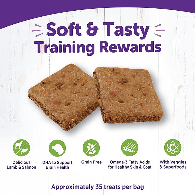 Wellness Rewarding Life Grain-Free Soft Dog Treats, Made in USA with Healthy Ingredients, Ideal for Training (Lamb & Salmon, 6-Ounce Bag)