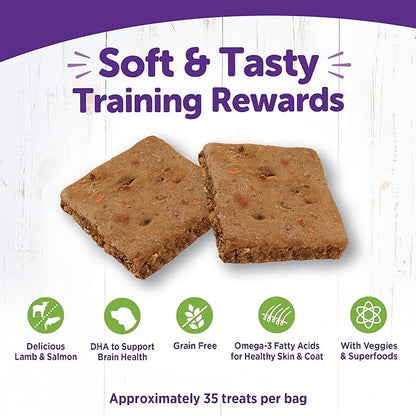 Wellness Rewarding Life Grain-Free Soft Dog Treats, Made in USA with Healthy Ingredients, Ideal for Training (Lamb & Salmon, 6-Ounce Bag)