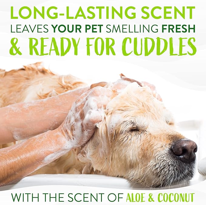 TropiClean Aloe & Coconut Deodorizing Dog Shampoo for Smelly Dogs | Odor Control Shampoo for Stinky Dogs | Natural Pet Shampoo Derived from Natural Ingredients | Cat Friendly | Made in the USA | 20 oz