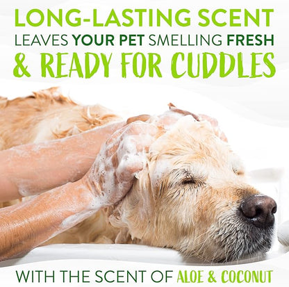 TropiClean Aloe & Coconut Deodorizing Dog Shampoo for Smelly Dogs | Odor Control Shampoo for Stinky Dogs | Natural Pet Shampoo Derived from Natural Ingredients | Cat Friendly | Made in the USA | 20 oz