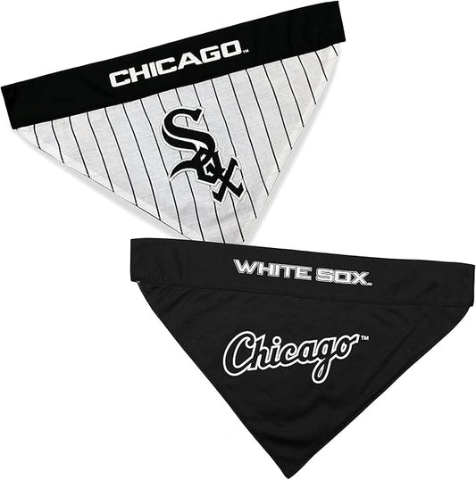 Pets First WSX-3217-L-XL MLB Chicago White Sox Reversible Pet Bandana, Large/X-Large, MLB Team Color