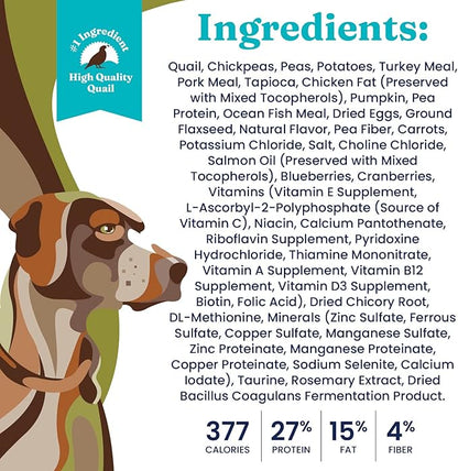 Solid Gold Sensitive Stomach Dog Food for Adult & Senior Dogs - Made with Real Quail, Chickpea & Pumpkin - Wild Heart Grain Free Dry Dog Food for Digestive Health and Immune Support