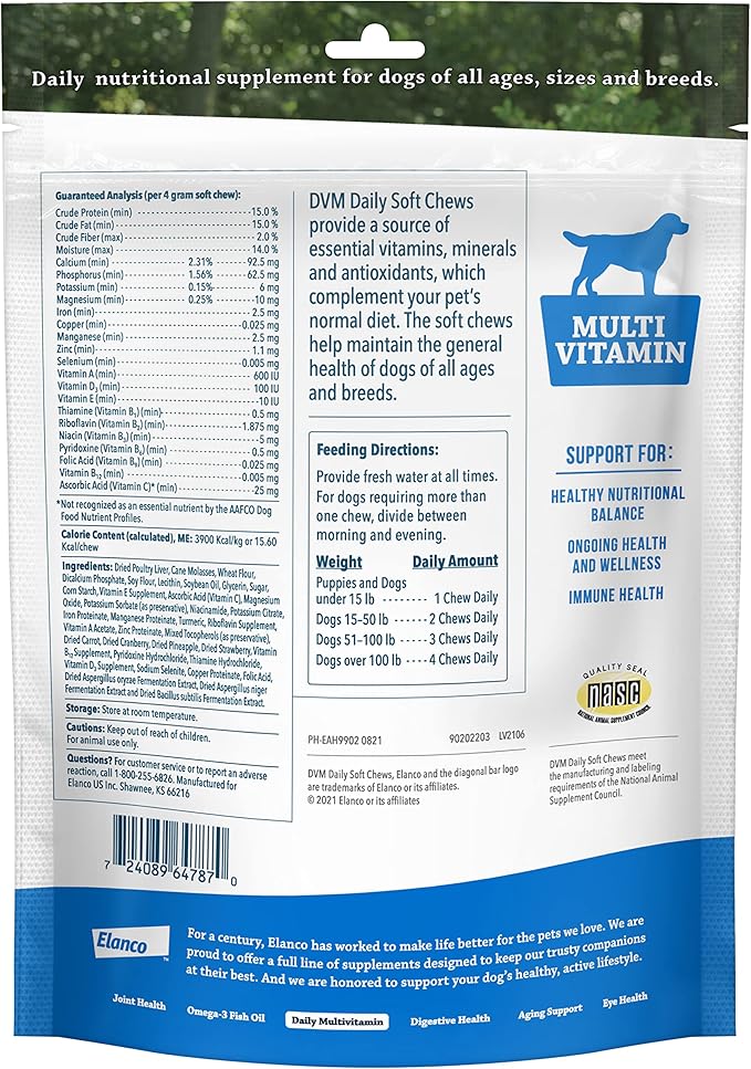 Elanco Daily Multi Vitamin Soft Chews for dogs, 120 soft chews