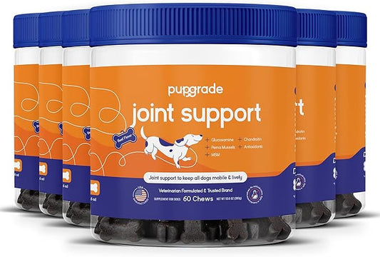 PupGrade Joint Support Supplement for Dogs - Natural Glucosamine Chondroitin with MSM - Hip & Joint Pain Relief - Recommended for Hip Dysplasia, Arthritis & Joint Disease - USA Tested - 360 Chews