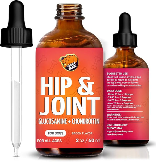 Liquid Dog Joint and Hip Supplement | Glucosamine for Dogs | Hip and Joint for Dogs | Dog Hip and Joint Supplement | Dog Joint Supplement | 2 Oz