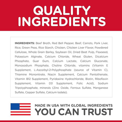 Hill's Science Diet Healthy Cuisine, Senior Adult 7+, Senior Premium Nutrition, Wet Dog Food, Braised Beef, Carrots & Peas Stew, 12.5 oz Can, Case of 12
