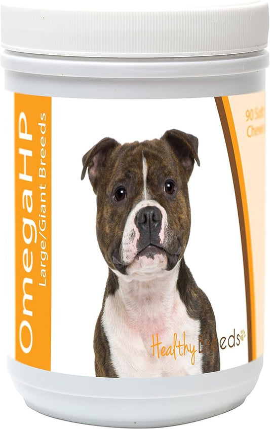 Healthy Breeds Staffordshire Bull Terrier Omega HP Fatty Acid Skin and Coat Support Soft Chews 90 Count