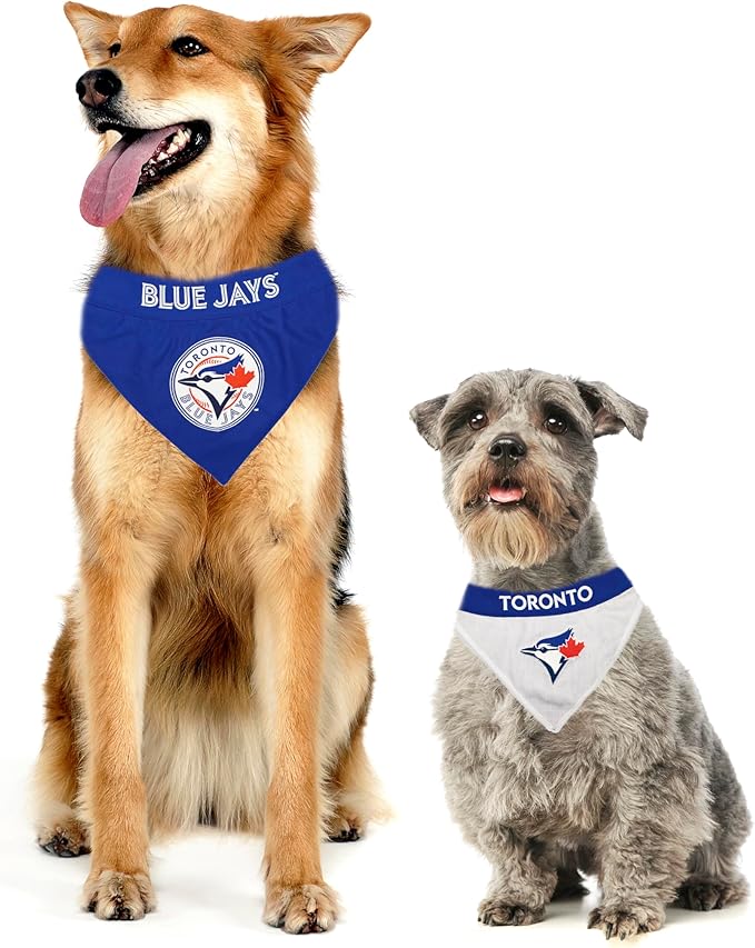 Pets First MLB Toronto Blue Jays Reversible Bandana, Small/Medium, Team Color