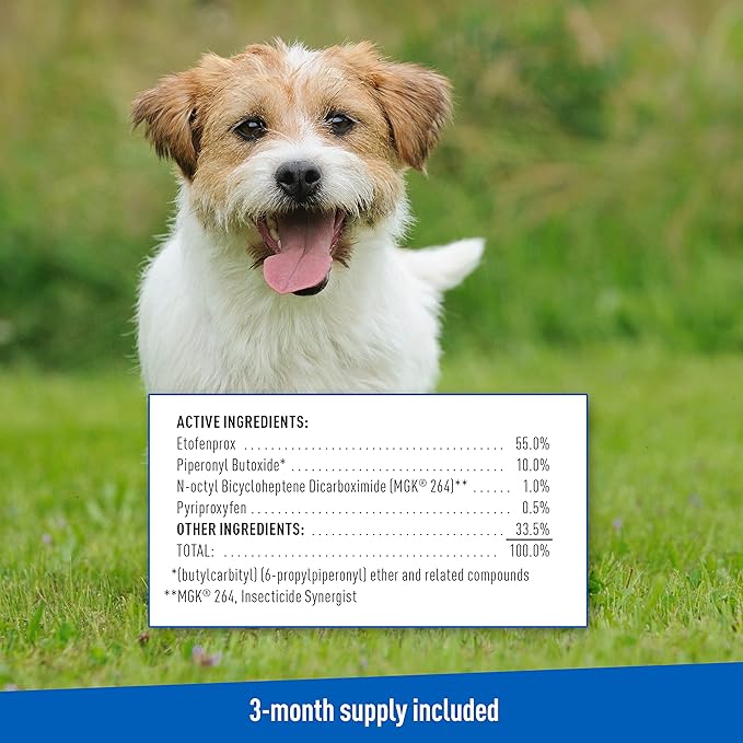 Adams Plus Flea & Tick Prevention Spot On for Dogs 5-14 Pounds, 3-Month Supply, Kills Fleas, Flea Eggs, Flea Larvae, Brown Dog & Deer Ticks, Kills and Repels Mosquitoes For 30 Days, Central Brands