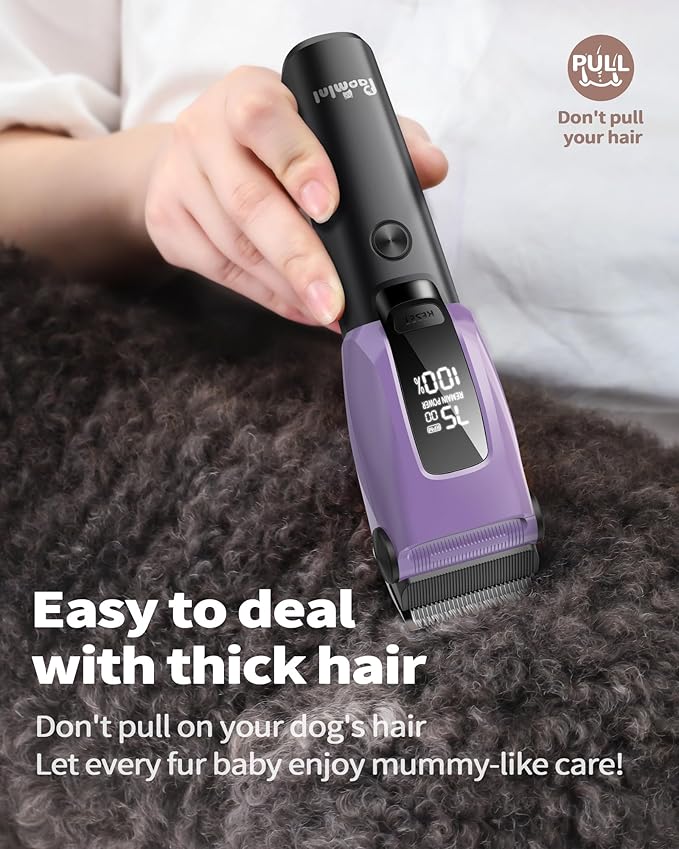 Dog Grooming Kit for Heavy Thick Hair&Coats, 3 in 1 Dog Clippers for Grooming, Rechargeable Cordless Pet Shaver with Storage Box, Quiet Dog Paw Trimmer for Small and Large Dogs Cats Animals