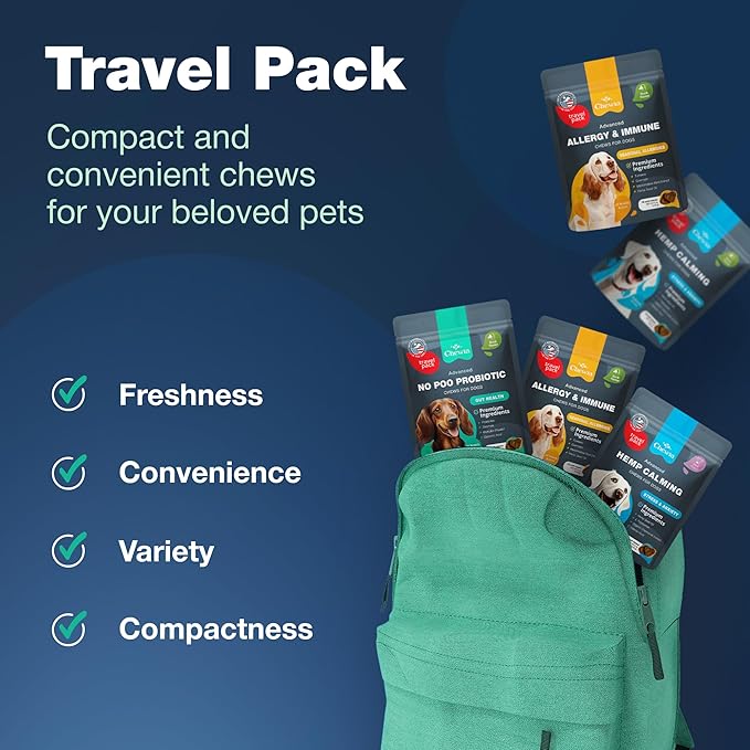 Zip-Lock, No Poo Probiotic Dog Chews - Digestive Strength, Gut Health Support - Dog Supplement for General Health Support - Skin & Coat