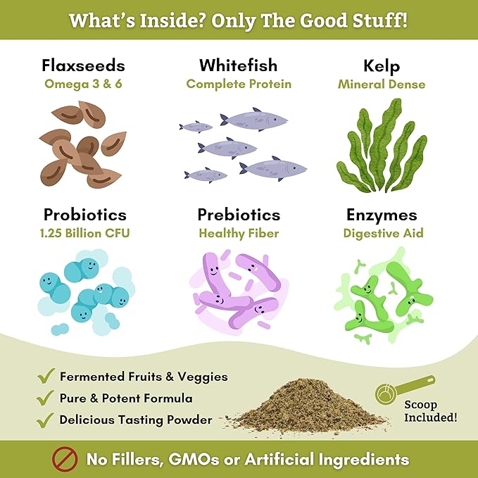 Wholistic Pet Organics Canine Complete: Multivitamin for Dogs Organic Homemade Dog Food Supplement Dog Multivitamin Powder with Probiotics Healthy Immune System Digestive Support for All Ages