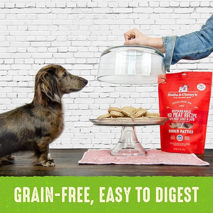 Stella & Chewy's Freeze Dried Raw Dinner Patties – Grain Free Dog Food, Protein Rich Duck Duck Goose Recipe – 5.5 oz Bag