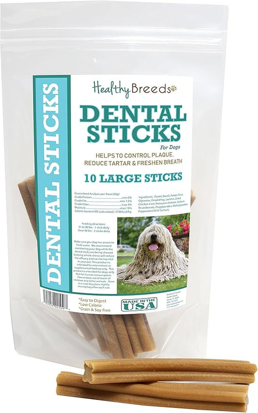 Healthy Breeds Komondorok Dental Sticks Large 10 Count