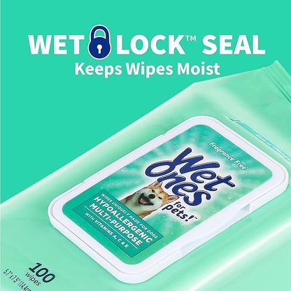 Wet Ones Mixed 13 Piece Bundle of Human & Pet Wet Wipes, Hypoallergenic | 10 Packs Sensitive Skin Hand and Face Wipes, 20 Ct Plus 3 Packs for Pets Hypoallergenic Dog Wipes, 100ct