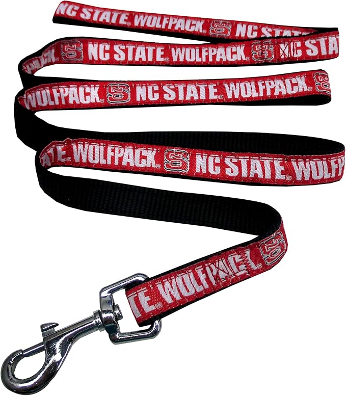 Pets First Collegiate Pet Accessories, Dog Leash, North Carolina State Wolfpack, Medium