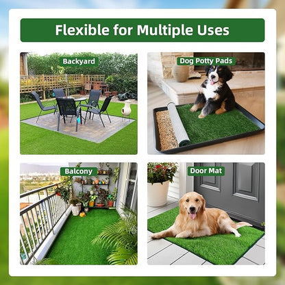 Dog Grass Pee Pad,Artificial Grass for Dogs Potty Training,Reusable Turf Grass Pads for Dogs with Hemmed Edge,Fake Grass Replacement Pads for dog Indoor and Outdoor (18" x 23")